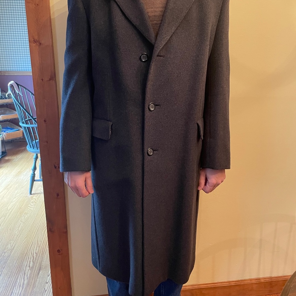 Cashmere blend men’s long coat .